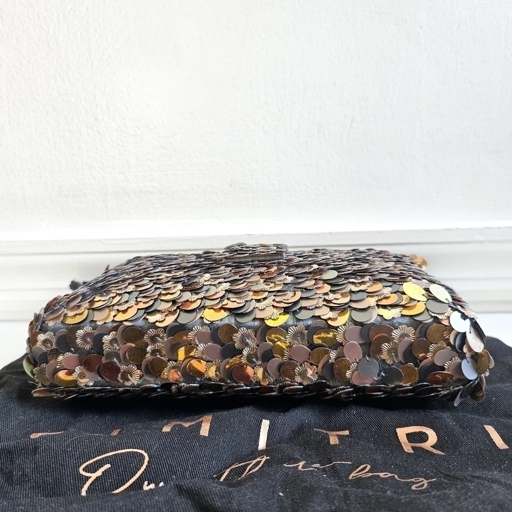 New Simitri Sequin Embellished Metallic Disco Convertible Clutch/Handbag NWT